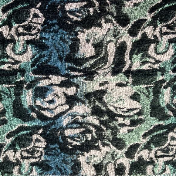 Steve Madden Blue Multi Floral Scarf Raw Edge Tassel L75" X W21"  Fringe 4" - Picture 7 of 12